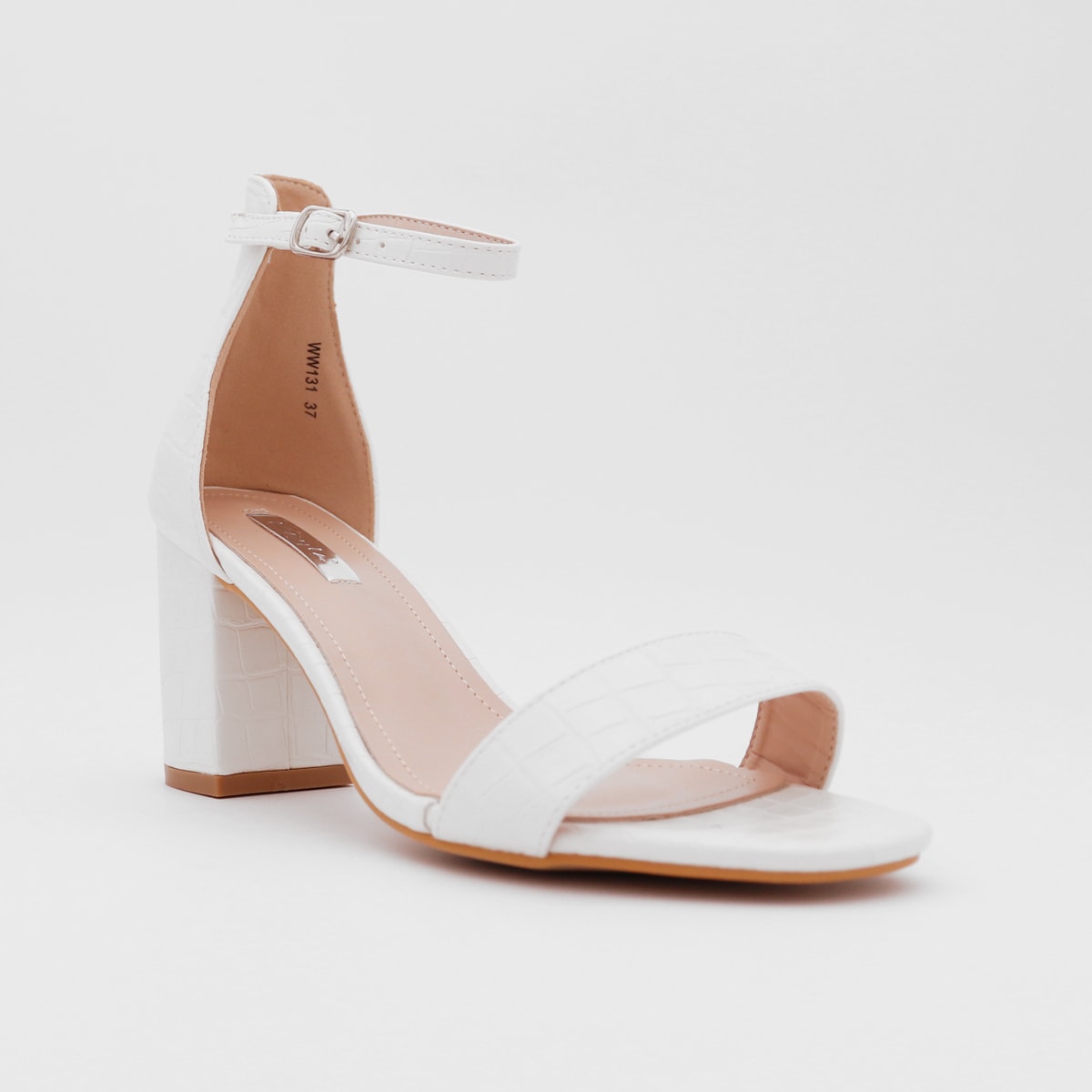 Haarzelf Wederzijds Interpersoonlijk Sandalette Met Blokhak, Wit Croco - Shoe Level - Nederland